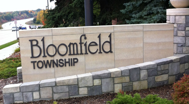 This image shows a sign for Bloomfield Township.